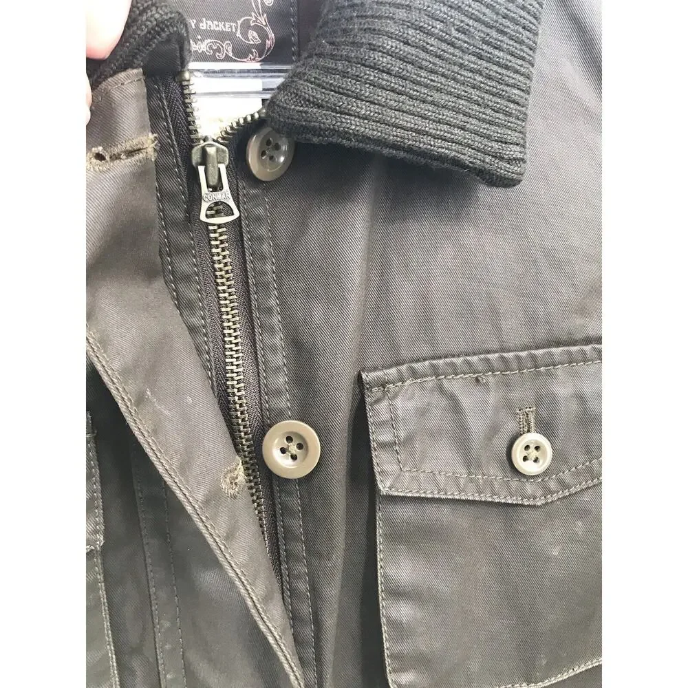 J. Crew Brown Washed & Aged Utility Jacket Womens S